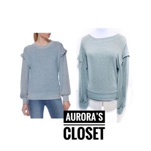 Paige Small Gray Sweatshirt Sweater Ruffle Elysian